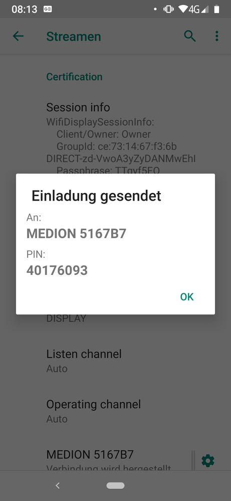 Diese Nachricht erscheint auf den Handy