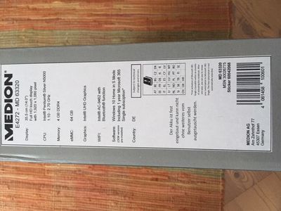 Produktangaben auf Karton