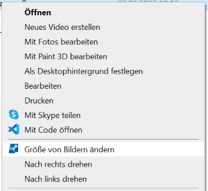 Explorer Kontext Menü