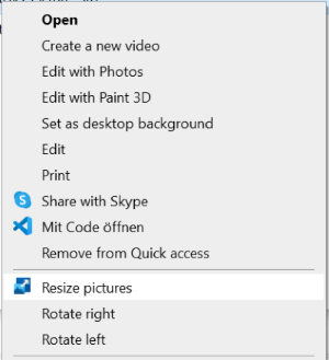 Explorer context menu