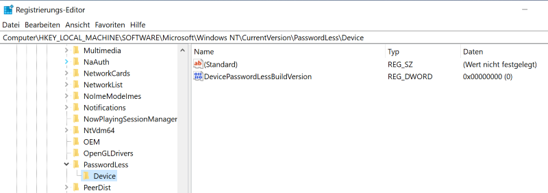 Änderung an der Windows Registry
