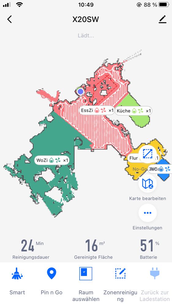 ...wie schön, Wischtouren senkrecht, Karte schräg :-(