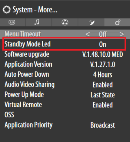 Uitschakelen stand-by LED