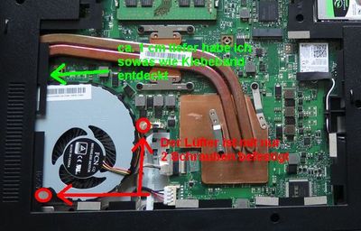 2 Ösen sind am Ventilator für die Schrauben