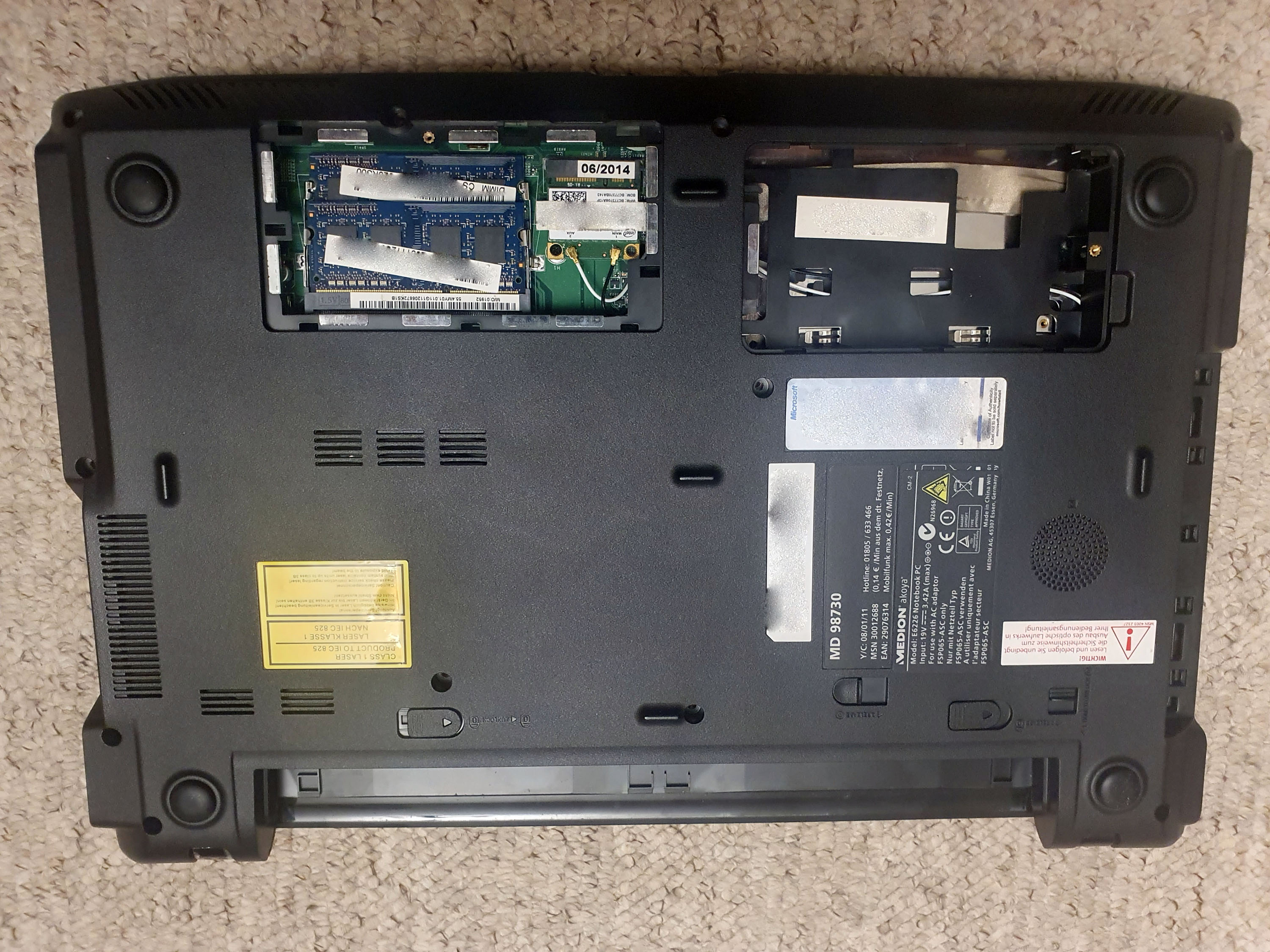 PHS-memory 2GB Di Memoria RAM Per Medion Akoya E1222  MD98370 Ddr2 So Dimm 800mhz Pc2 6400s Medion Ak 14224306