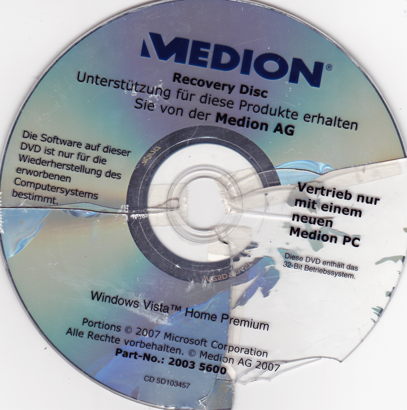 Windows - Vista 32 Bit - System Part-No.20035600 CD - SD103457.jpg