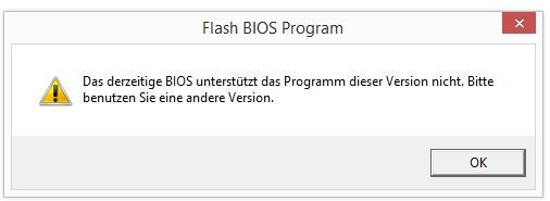 Fehlermeldung Bios Update auf 905