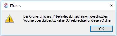 Itunes Fehlermelsung