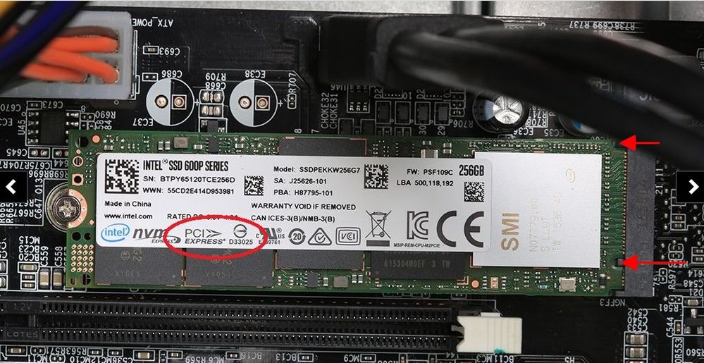 Bild 1. Eingabaute M2 SSD im P2150