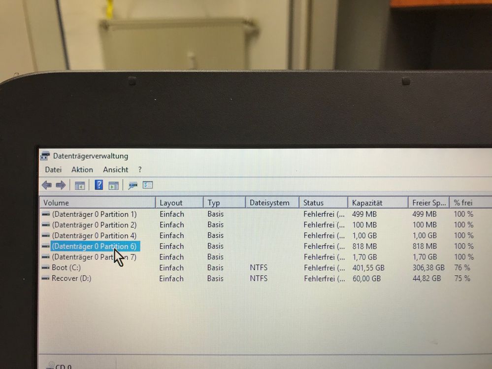 Diskmanager Win 10 Basis