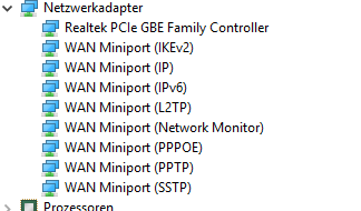 Zustand: WLAN Adapter fehlt. Dafür WAN Module vorhanden