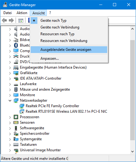 Zustand: so sollte es sein (hier ein Screenshot mit einem anderen Adapternamen)