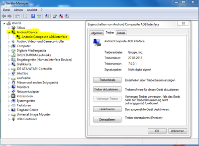 ADB (mit Google-Driver)