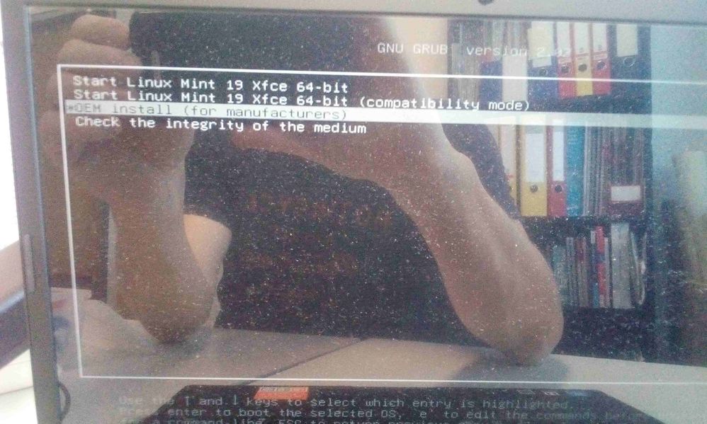 der install-auswahl schirm