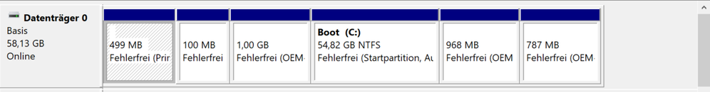 Win 10-Partitionen auf org. 64 GB  eMMC