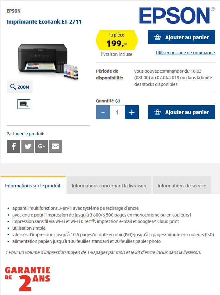 EPSON EcoTank ET-2711 50061932