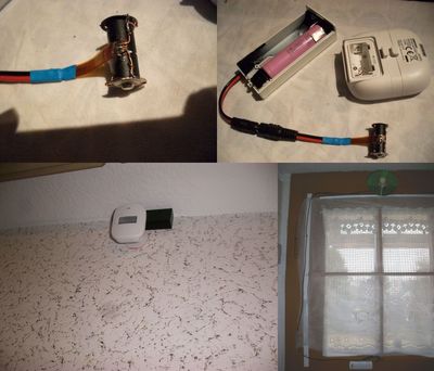 Rechts unten Stoßsensor mit Batterie und Antenne