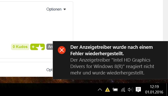 Intel HD Graphics Fehler